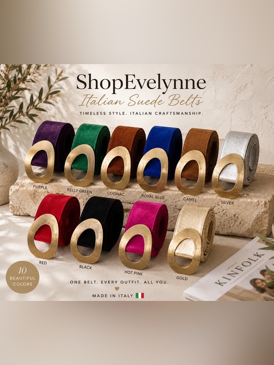 ShopEvelynne Accessories - ShopEvelynne Italian Suede Statement Belt